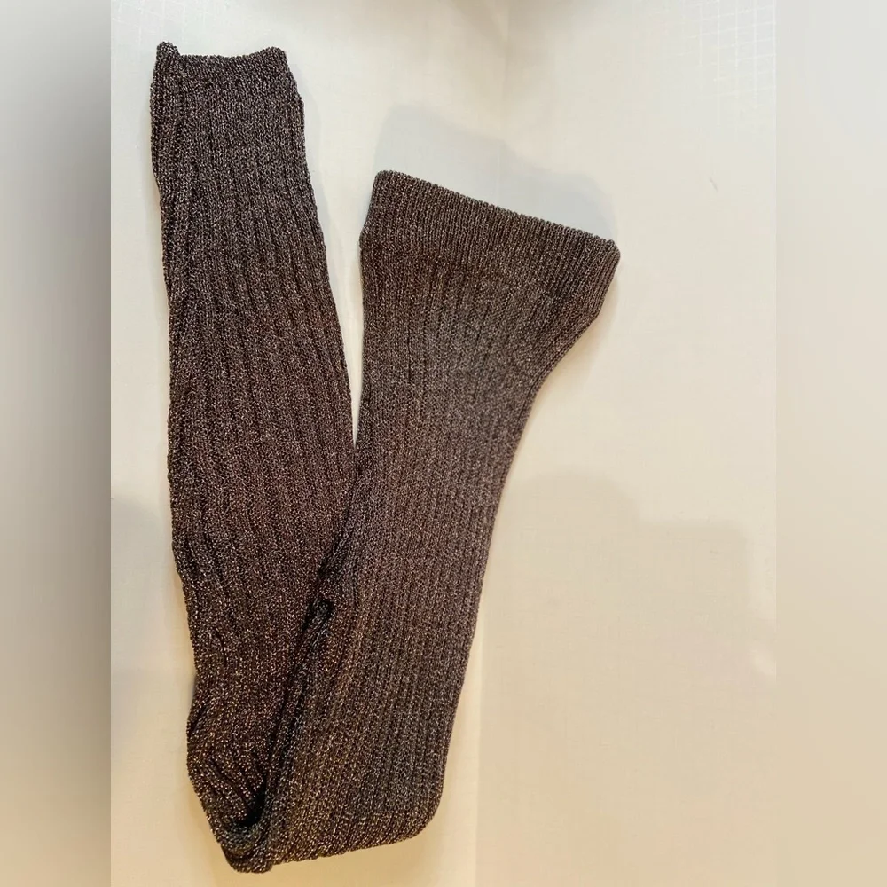 ASOS~NWT~Shiny Metallic Ribbed Knit Leggings~Wide Elastic Waistband~Size 6